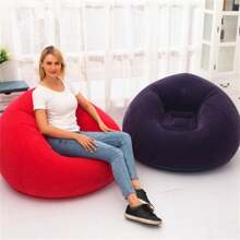 1pc Inflatable Folding Outdoor Casual Leisure Office Slouchy Sofa, Single Seat, Bean Bag Chair