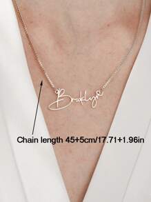 Personalized Name Necklace With Box Chain Custom Name Necklace For Women Stainless Steel Customized English Letter Name Pendant Handmade Jewelry Unique Birthday Gift For Her Mom Girlfriend, Wife,Bridesmaid Gold Stylish, Fall Fashion, Vintage For Father's Day, For Weddings, For Daily Wear