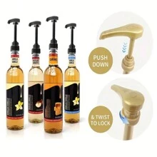 3pcs/Set Coffee Syrup Pump Dispenser, Fits 25.4oz/750ml Coffee Syrup Bottles, Adjustable Angle Non-Drip Coffee Flavoring Syrup Pump For Restaurants - Multicolor - View 5