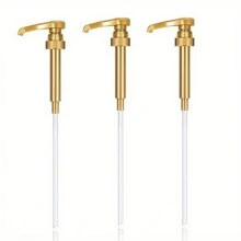 3pcs/Set Coffee Syrup Pump Dispenser, Fits 25.4oz/750ml Coffee Syrup Bottles, Adjustable Angle Non-Drip Coffee Flavoring Syrup Pump For Restaurants - Multicolor - View 4