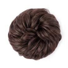 1个凌乱发髻波浪卷发髻发圈假发接发合成发髻，适合女性和女孩，混合金色和灰金色棕色蓬松盘发发髻假发片 - 彩色 - 查看 15