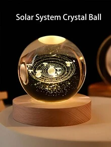 1 件创意银河水晶球发光星空装饰灯家居装饰品礼物赠情侣、女友 - 暖色 - 查看 7