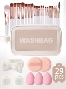 Bộ cọ trang điểm 20/29 chiếc bao gồm: 1 hộp đựng cọ trang điểm, 20 cọ trang điểm, 3 miếng mút trang điểm, 1 băng đô, 2 dây đeo cổ tay, 2 bông phấn trang điểm, bộ cọ trang điểm, túi đựng đồ trang điểm, bộ dụng cụ trang điểm di động, thích hợp cho bảng phấn mắt, phấn mắt dạng lỏng, phấn phủ, kẻ mắt, son môi, son bóng, cọ môi, cọ phấn mắt, cọ phấn phủ, cọ nền, gel vuốt tóc, mi giả, keo dán mi, v.v. Túi đựng đồ trang điểm, túi đựng đồ vệ sinh cá nhân, hộp sắp xếp bàn làm việc, túi đựng mỹ phẩm, túi đựng đồ trang điểm, túi đựng đồ trang điểm, túi đựng đồ trang điểm - Nhiều màu - Xem 18