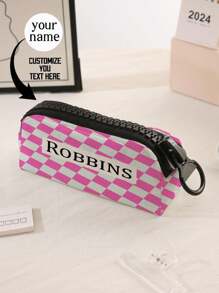 1 pieza Estuche de lápices personalizado, bolsa de almacenamiento personalizada, puedes personalizar tu diseño único (foto, nombre, ilustración), bolsa de cosméticos con cremallera ligera, caja de lápices, estuche de lápices clásico, adecuado para la escuela/estudiantes/vuelta al colegio