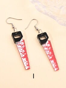 1 Pair Halloween Earrings Hammer Scissors Blood Knife Personalized Dark Style Earrings Women Exaggerated Punk Earrings Personalized - Multicolor - View 20