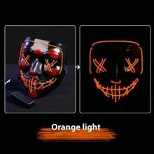 Cyberpunk LED Glowing Full Face Mask V-Shape Cold Light Funny Party Rave Horror PVC Face Mask - Multicolor - View 9