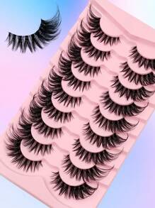 Bộ 9 cặp mi giả mắt mèo Asiteo, mi giả tự nhiên với dải trong suốt, thiết kế làm dài và xòe mi cho lớp trang điểm mắt quyến rũ. - Lông mi  mắt mèo - Xem 7