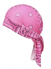 1 Peça de Bandana Elástica de Tecido/Estampa de Piratas, Design Aleatório Devido ao Corte, Adequada para Ciclismo, Esportes, Unissex