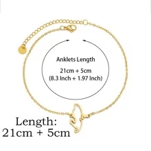 1 Stück 16cm/18cm/21cm Kontur Martinique Landkarte Armband Edelstahl Frankreich Schmuck Fußkette