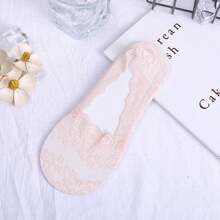 女士蕾丝细节隐形短船袜，夏季 - 彩色 - 查看 12