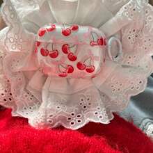 透明双层 IMD 夏日红樱桃插画耳机盒 兼容 Apple AirPods Pro2/AirPods Pro/AirPods3/AirPods2/AirPods4 - 紅色 - 查看 1