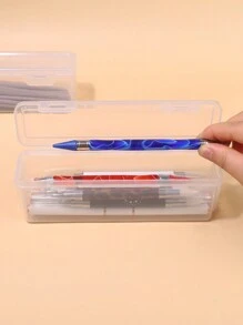 1pc Plastic Nail Art Organizer Box, Can Store Nail Rhinestones, Brushes, Buffers, Files And Other Nail Art Accessories - Clear - View 4