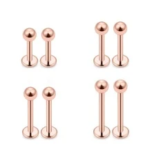 8 pièces Ensemble de bijoux de piercing de nez, cartilage, lèvre, 16G, anneau de labret, 6 mm / 8 mm / 10 mm / 12 mm