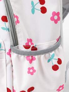 Mochilas para niños - Estampado de leopardo, unicornio, ballena, excavadora y otros diseños de dibujos animados, adecuado para niños y niñas de 3 a 6 años - Color de fondo del arroz cereza - Ver 5