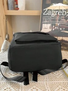 Mochila con estampado de calavera roja con boca abierta, para estudiantes universitarias, de secundaria y de preparatoria, bolsa de viaje de marca inspiradora de moda - Negro - Ver 7