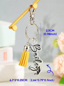 1pc Custom Graduation Keychain With Your Name, Personalized Name Keychain Custom Text Keychain Personalized Acrylic Name Tag, Custom Backpack Name Tag, Custom Name Keyrings, Custom Suitcase Name Tag, College High School Graduation, Gifts For Classmates, Friend Gift Personalized Gift For Son And Daughter, Gift For Bofriend/ Girlfriend Motivational Gifts - Multicolor - View 6
