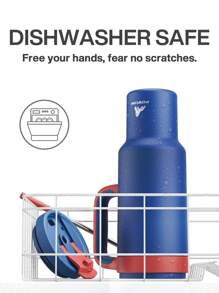 50oz/1.5L Handled Insulated Tumbler, 2-In-1 Straw/Drinking Lid, Leak-Proof, Dishwasher , Stainless Steel Thermal Travel Coffee Cup, Keeps Cold For 34 Hours, Fits Car Cup Holder (Super Hero Design) - Blue - View 4