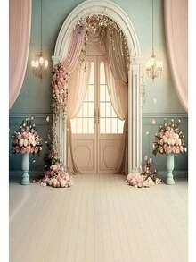 1pc Floral Arch Backdrop For Wedding Photography, Venue Decor Material - Multicolor - View 11