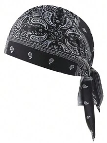 1 Peça de Bandana Elástica de Tecido/Estampa de Piratas, Design Aleatório Devido ao Corte, Adequada para Ciclismo, Esportes, Unissex