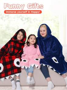 Shark Hoodie Blanket For Adult, Shark Wearable Blanket Hoodie Gifts For Women Men, Funny Blanket With Sleeves Is Funny Gift, Hooded Blanket Shark Gifts - 海軍 - 查看 6