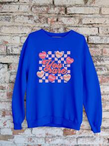 You Are Cute Heart GOLA 1188 Fluxo FX Moletom Blouse - 寶藍色 - 查看 1