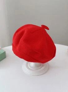 1pc Baby Knitted Beanie Hat, Infant Warm Cap For 6 Months - 2 Years Old, Spring Autumn Winter - A Knitted Beret - View 4