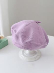1pc Baby Knitted Beanie Hat, Infant Warm Cap For 6 Months - 2 Years Old, Spring Autumn Winter - A Knitted Beret - View 3