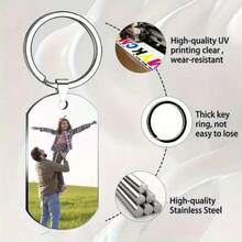 Tùy Chỉnh Hình Móc Khóa Dành Cho Nam, Cá Tính Hình Móc Khóa, Quà Tặng Cho Bố, Cá Tính Quà Tặng Ngày Của Cha - Bạc - Xem 2