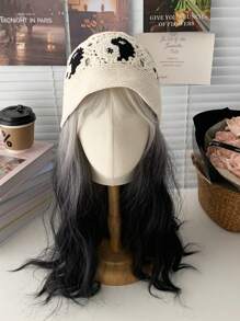 撞色条纹复古手工撞色钩针编织渔夫帽，春秋时尚防晒帽，太极八卦手工钩针编织渔夫帽