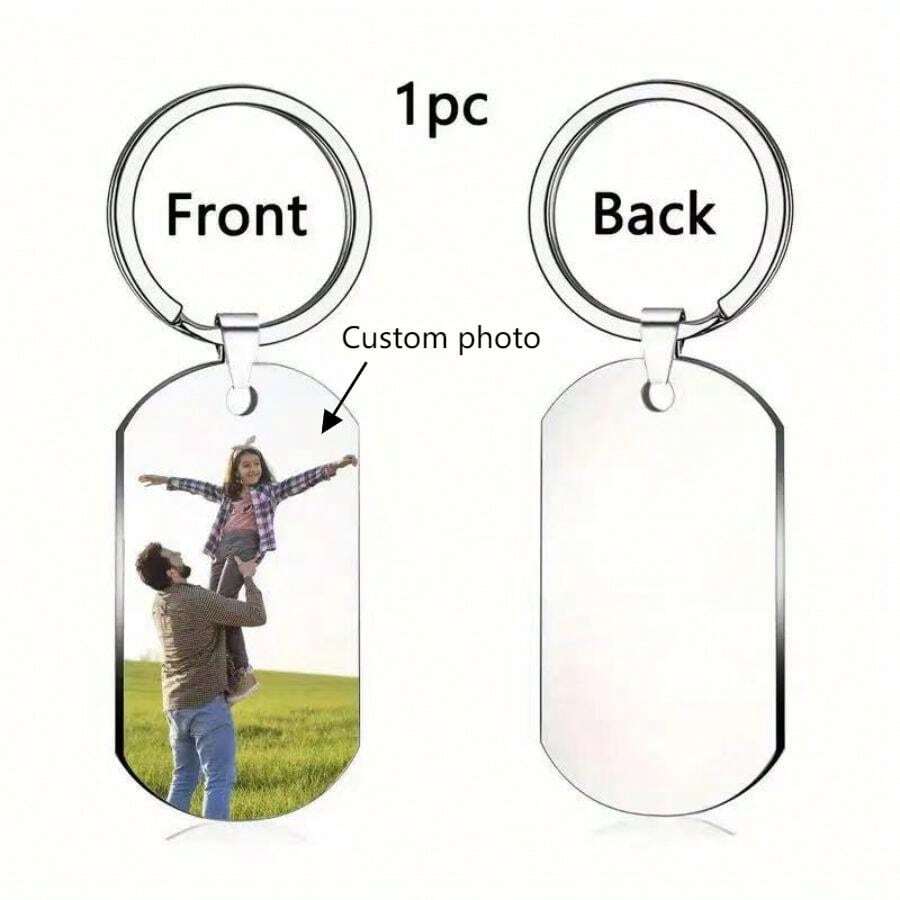 Tùy Chỉnh Hình Móc Khóa Dành Cho Nam, Cá Tính Hình Móc Khóa, Quà Tặng Cho Bố, Cá Tính Quà Tặng Ngày Của Cha - Bạc - Xem 1