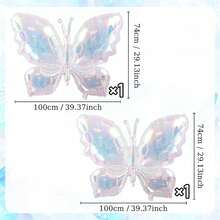 2 piezas de globos con forma de mariposa/concha/corazón de foil de colores, decoración para fiesta con tema de mariposas, boda, despedida de soltera, cumpleaños, Navidad - Vistoso - Ver 6