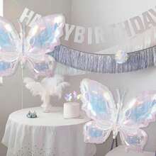 2 piezas de globos con forma de mariposa/concha/corazón de foil de colores, decoración para fiesta con tema de mariposas, boda, despedida de soltera, cumpleaños, Navidad - Vistoso - Ver 5