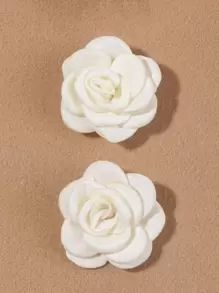 2 piezas Clips para el cabello con flor de camelias de satén, accesorio de peinado elegante para todas las ocasiones, Día de San Valentín, Verano, Pinzas para el cabello, Barretas para el cabello