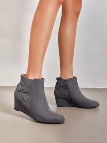 Botas de cuña para mujer - Gris - Ver 6