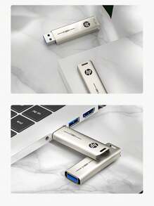 HP HP 256GB 128GB USB 3.2 Flash Drive,Metal Shell USB Drive, With Lanyard USB/Type-C Adapter