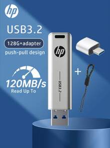 HP HP 256GB 128GB USB 3.2 Flash Drive,Metal Shell USB Drive, With Lanyard USB/Type-C Adapter