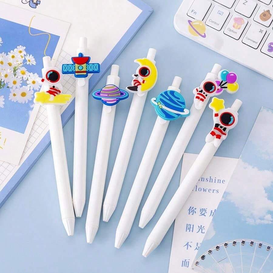 1pc, Creative Cartoon Astronaut Space Press Gel Pen Ballpoint