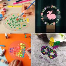 30pcs Transparent Acrylic Round Discs, Acrylic Transparent Sheets For Christmas, Valentine's Day, Easter DIY Crafts - Clear - View 3