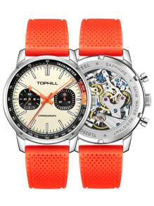 TOPHILL 经典男士计时手表海鸥机芯 1963 机械飞行员夜光防水男士腕表蓝宝石 - 米色 - 查看 3