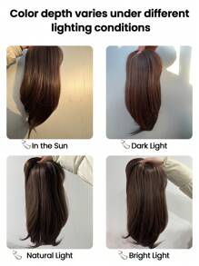 19 pulgadas Engrosador de cabello sintético para cabello fino, engrosador de cabello de 6.5x6.5 pulgadas para mujeres con pérdida de cabello, color marrón oscuro con mechones, engrosadores de cabello y postizos para mujeres