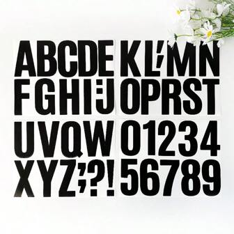 4/6 st/set vattentäta vinylklistermärken med bokstäver och siffror, 4 tums klistermärken med stora och små bokstäver och siffror (kombination 12 st svart + vit), för skolinredning, heminredning, brevlåda, hyllor, märkning, användning på brevlåda, cykel, bil, fönster, dörr, skyltar, adressnummer, fordon, heminredning, skolmaterial