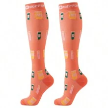 6 pares de calcetines de compresión médica con estampado de jeringa y píldora de moda, calcetines deportivos para enfermeras, médicos y mujeres
