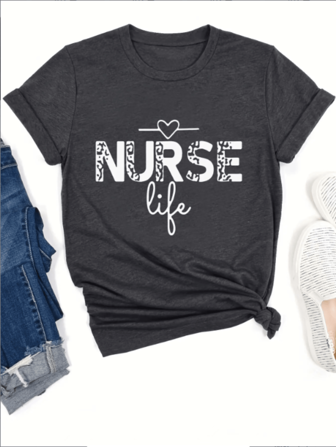 Casual Simple Printed Short Sleeve T-Shirt