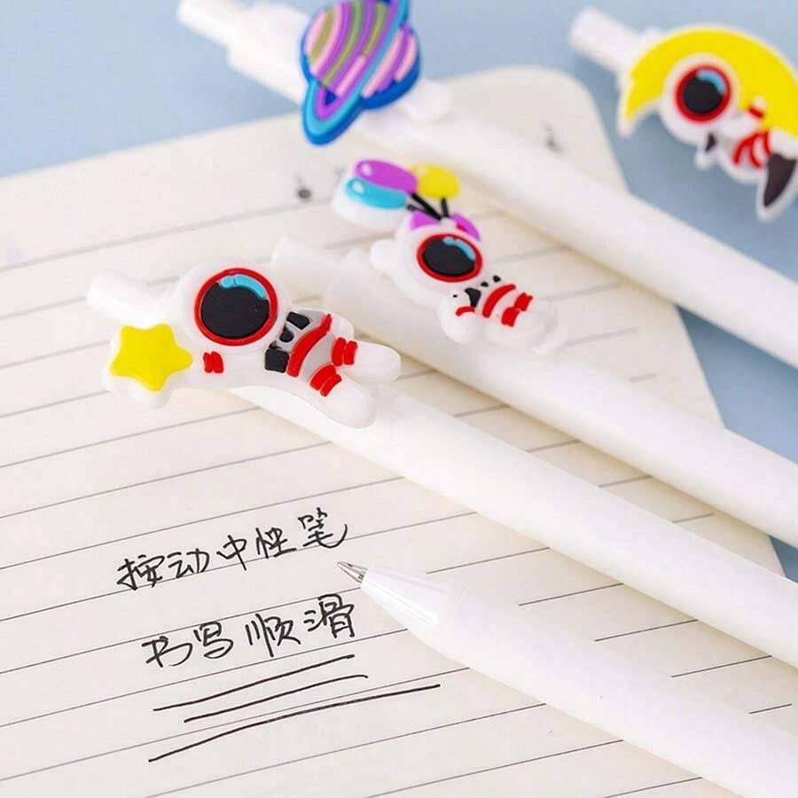 1pc, Creative Cartoon Astronaut Space Press Gel Pen Ballpoint