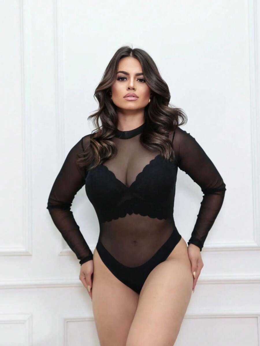 BODY TULLE SMOOTH WINTER FASHION - 黑色 - 查看 1