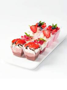 35 件可重复使用的方形透明塑料甜点杯，迷你甜点杯，适合夏日派对、聚会、蛋糕杯、布丁杯 - 透明 - 查看 7