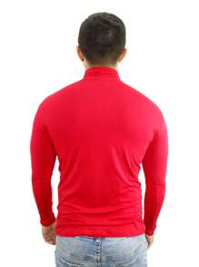 Kit 2 Cacharrel Men's Blouse High Neck Long Sleeve Viscolycra For Cold Weather Comfortable Fabric - Đỏ và đen - Xem 5