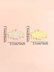10 chiếc Mặt dây chuyền tráng men nửa bộ xương dơi Halloween của Mỹ và Châu Âu dành cho trang sức sáng tạo và ma quái tự làm trang sức dự tiệc cho nam nữ, vòng cổ, vòng tay, hoa tai, làm mặt dây chuyền hợp kim nhỏ giọt dầu hai màu họa tiết động vật - Dơi xương - Xem 4