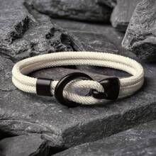 1pc Minimalist Handmade Milan Rope Bracelet For Men With Braided Design And Clasp, Suitable For Daily And Summer Wear - A - View 16