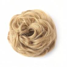 1个凌乱发髻波浪卷发髻发圈假发接发合成发髻，适合女性和女孩，混合金色和灰金色棕色蓬松盘发发髻假发片 - 彩色 - 查看 23